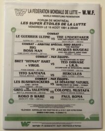 MATCH CARD - WWF EVENT PROGRAM - MONTREAL - WARRIOR VS UNDERTAKER