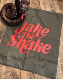 SIGNED SOUVENIR - JAKE THE SNAKE ROBERTS - BAG & COBRA