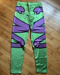 SIGNED SOUVENIR - JAKE THE SNAKE ROBERTS - WRESTLING TIGHTS - GREEN