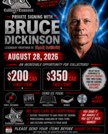 PREORDER - PRIVATE SIGNING FOR 2 ITEMS - BRUCE DICKINSON OF IRON MAIDEN